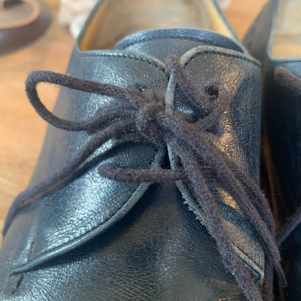 Mezlan Maranello Dark Navy Blue Leather Lace Oxford Dress Shoes‎ Men’s 8 M Spain